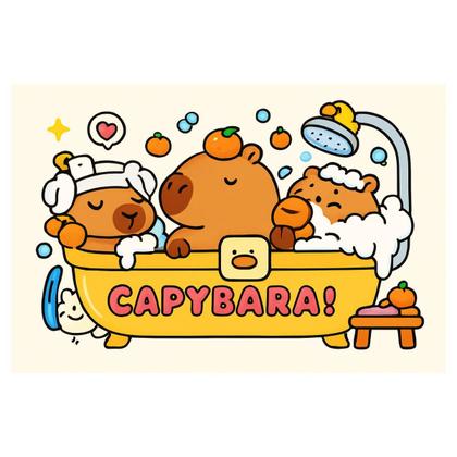 Imagem de Tapete Capivara Antiderrapante Anti-pelo Fofo Multiuso