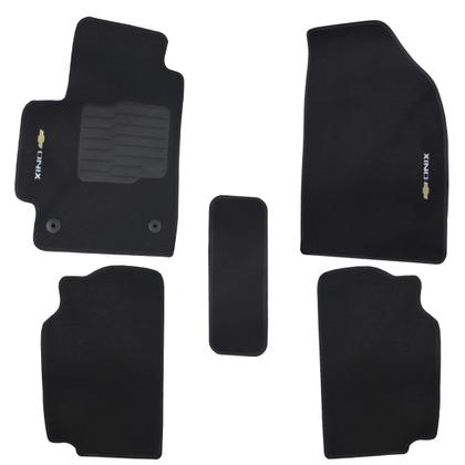 Imagem de Tapete Carpete Onix 2020 à 2025 Preto Logo Bordado Jogo 5 Peças Personalizado Automotivo