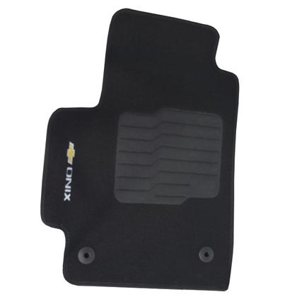 Imagem de Tapete Carpete Onix 2020 à 2025 Preto Logo Bordado Jogo 5 Peças Personalizado Automotivo