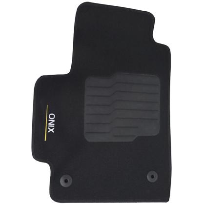 Imagem de Tapete Carpete Onix 2020 à 2025 Preto Logo Bordado Jogo 5 Peças Personalizado Automotivo