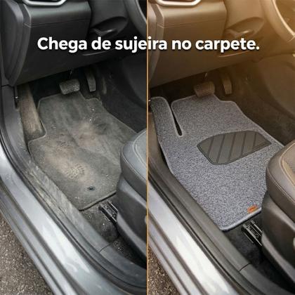 Imagem de Tapete Carro Vinil Onix Hatch 2020 A 2023 Antiderrapante Cinza