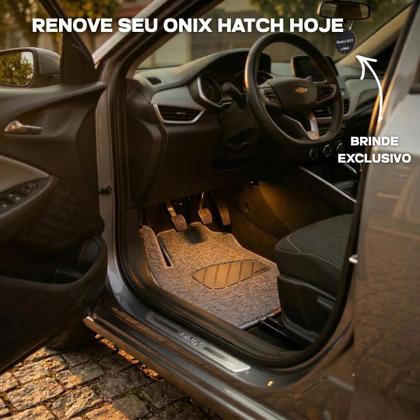 Imagem de Tapete Carro Vinil Onix Hatch 2020 A 2023 Antiderrapante Cinza