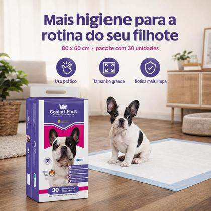 Imagem de Tapete Confort Descartável Para Filhotes 80x60 C/ 30 Un