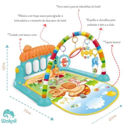 Imagem de Tapete de Atividade Musical Piano Interativo Cogumelo Villa Wakaii