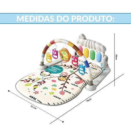 Imagem de Tapete de Atividades Bebê com Piano Musical e Móbile Interativo Tapete Infantil Educativo Ideal para Tummy Time e Desenvolvimento Sensorial