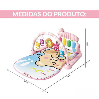 Imagem de Tapete de Atividades Bebê com Piano Musical e Móbile Interativo Tapete Infantil Educativo Ideal para Tummy Time e Desenvolvimento Sensorial