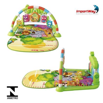 Imagem de Tapete de Atividades Bebê com Piano Musical e Móbile Interativo Tapete Infantil Educativo Ideal para Tummy Time e Desenvolvimento Sensorial
