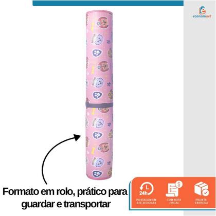 Imagem de Tapete de Atividades Infantil Dobrável 1,20x1,80m Rolo Tapetão Portátil Patrulha Canina Meninos e Meninas