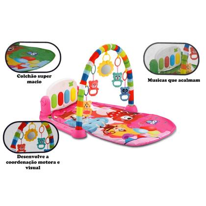 Imagem de Tapete De Atividades Infantil Musical Toca Piano Happy Rosa