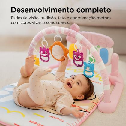 Imagem de Tapete de Atividades Musical com Piano Mobiles Suspensos Educativos Estimulo Sensorial Para o Bebe