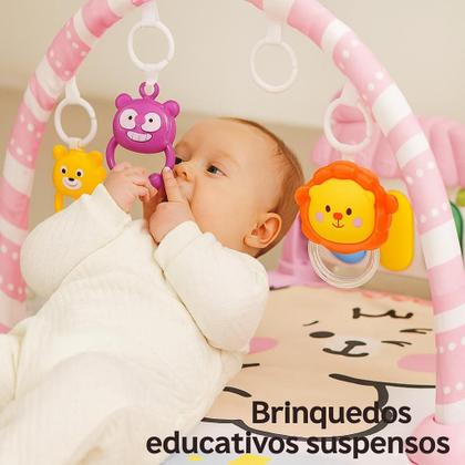 Imagem de Tapete de Atividades Musical com Piano Mobiles Suspensos Educativos Estimulo Sensorial Para o Bebe
