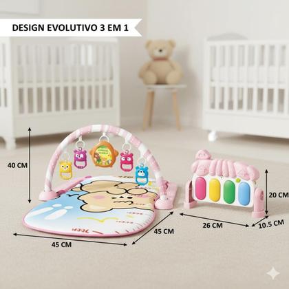 Imagem de Tapete de Atividades Musical com Piano Mobiles Suspensos Educativos Estimulo Sensorial Para o Bebe