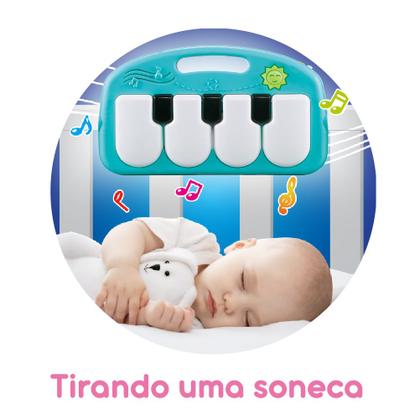 Imagem de Tapete De Atividades Para Bebê Com Piano Musical E Móbile  Ginásio Infantil Estampa Colorida Estimula Desenvolvimento Motor E Sensorial