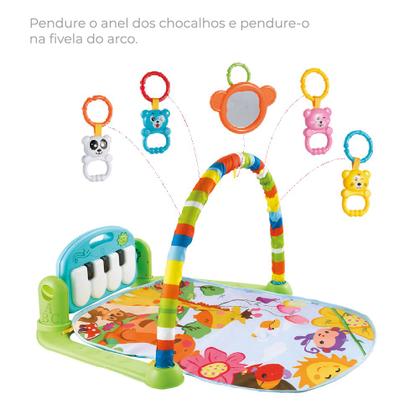 Imagem de Tapete De Atividades Para Bebê Com Piano Musical E Móbile  Ginásio Infantil Estampa Colorida Estimula Desenvolvimento Motor E Sensorial