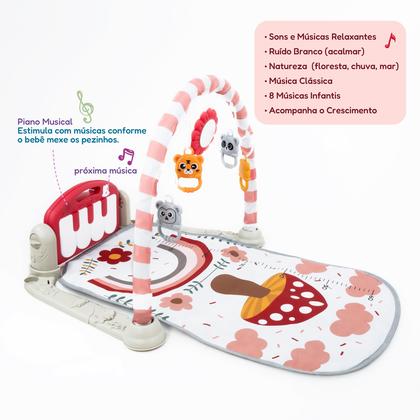 Imagem de Tapete De Atividades Para Bebê Com Piano Musical E Móbile  Ginásio Infantil Estampa Colorida Estimula Desenvolvimento Motor E Sensorial