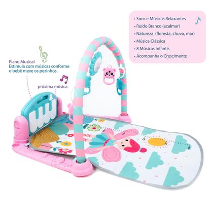 Imagem de Tapete De Atividades Para Bebê Com Piano Musical E Móbile  Ginásio Infantil Estampa Colorida Estimula Desenvolvimento Motor E Sensorial
