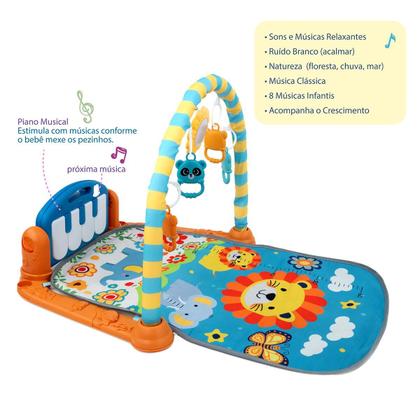 Imagem de Tapete De Atividades Para Bebê Com Piano Musical E Móbile  Ginásio Infantil Estampa Colorida Estimula Desenvolvimento Motor E Sensorial