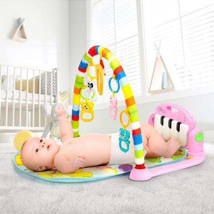 Imagem de Tapete De Atividades Para Bebê Com Piano Musical E Móbile  Ginásio Infantil Estampa Colorida Estimula Desenvolvimento Motor E Sensorial