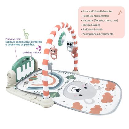 Imagem de Tapete De Atividades Para Bebê Com Piano Musical E Móbile  Ginásio Infantil Estampa Colorida Estimula Desenvolvimento Motor E Sensorial