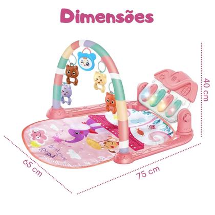 Imagem de Tapete de Atividades para Bebê Musical com Piano e Arco de Brinquedos Interativos