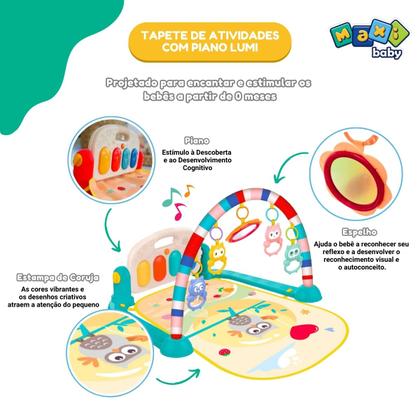 Imagem de Tapete de Atividades Para Bebê Piano Lumi Laranja Maxi Baby