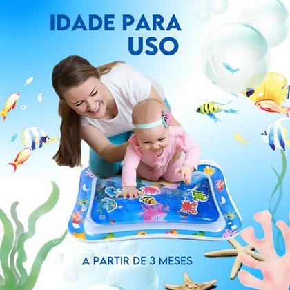 Imagem de Tapete de Atividades Para Bebês Inflável Interativo Aquario Almofada Sensorial Menina e Menino