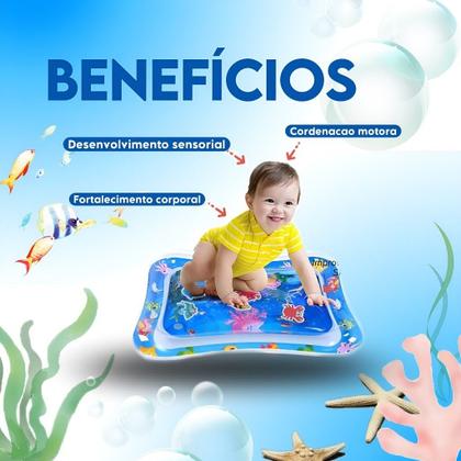 Imagem de Tapete de Atividades Para Bebês Inflável Interativo Aquario Almofada Sensorial Menina e Menino