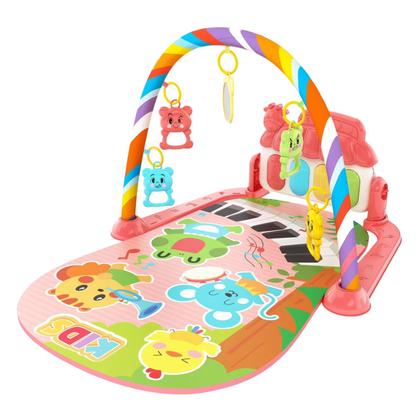 Imagem de Tapete de Atividades Sensorial para Bebê 5 Mobiles e Piano Musical com Som e Luzes