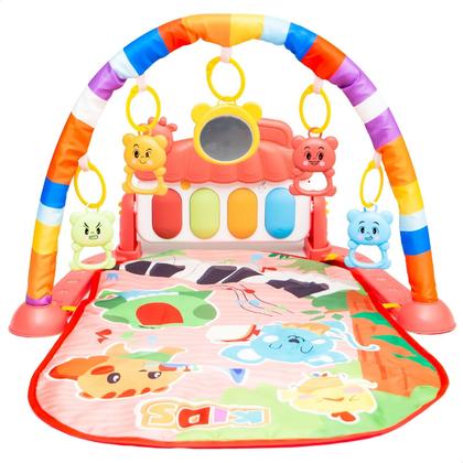 Imagem de Tapete de Atividades Sensorial para Bebê 5 Mobiles e Piano Musical com Som e Luzes
