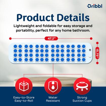 Imagem de Tapete de banheira de massagem elétrica com bolhas Dribbl com aquecedor azul