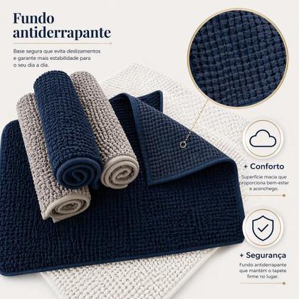 Imagem de Tapete de Banheiro 40x60 Antiderrapante Absorvente Microfibra Bolinha Macarrão Macio Colorido