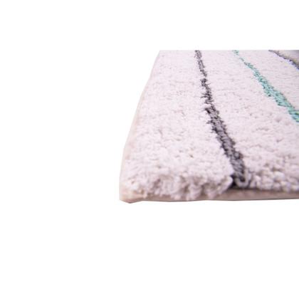 Imagem de Tapete de Banheiro Algodão Retangular Vizapi Holi 45x65cm Verde Acqua Multicolorido