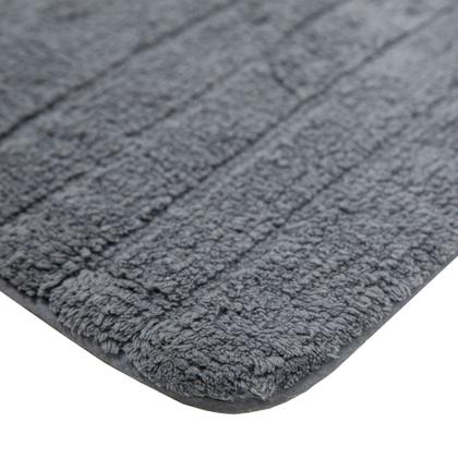 Imagem de Tapete de Banheiro Quarto Algodão Retangular Vizapi Shiva 50x100cm Cinza Grafite