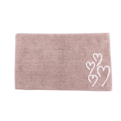 Imagem de Tapete De Banheiro Quarto Kids Infantil Algodão Retangular Vizapi Love 50x80Cm Marrom Castor Branco