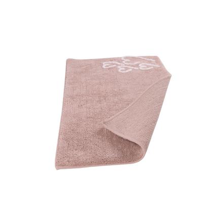 Imagem de Tapete De Banheiro Quarto Kids Infantil Algodão Retangular Vizapi Love 50x80Cm Marrom Castor Branco