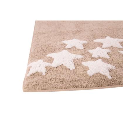 Imagem de Tapete De Banheiro Quarto Kids Infantil Bebê Algodão Retangular Vizapi Star 50x80Cm Cinza Gris Branco