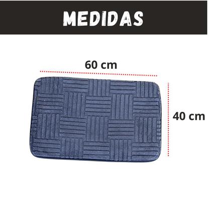Imagem de Tapete de Banheiro Retangular Relevo Geométrico 60x40cm Sortida