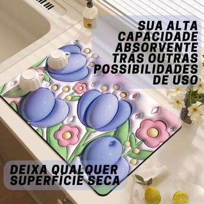 Imagem de Tapete de Banheiro Super Absorvente Lindas Estampas Efeito Relevo 3D