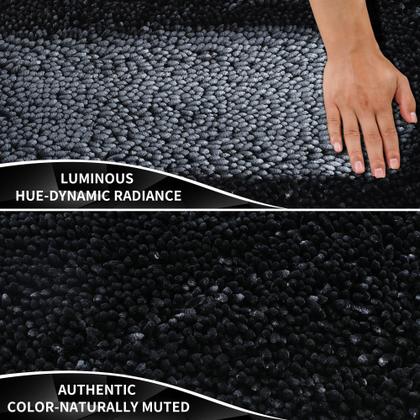 Imagem de Tapete de banheiro Yimobra longo antiderrapante extra grosso 110x60cm preto