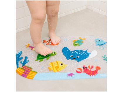 Imagem de Tapete de Banho Infantil Com Ventosa Antiderrapante Para Banheiro e Box Bebê Buba