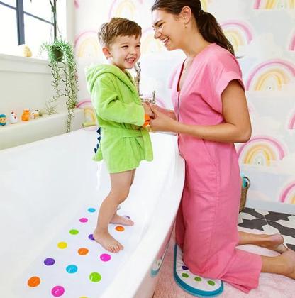 Imagem de Tapete de banho Munchkin Dots para crianças antiderrapante 77,5 x 36 cm multicolorido