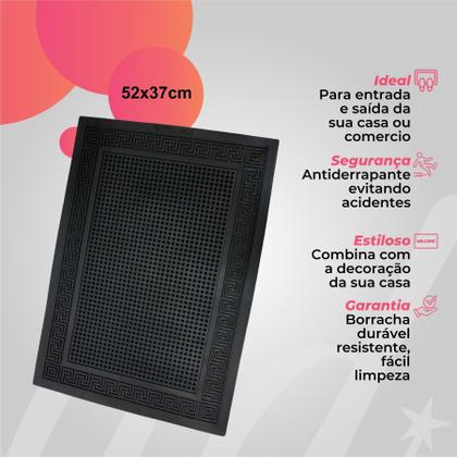 Imagem de Tapete de borracha para banheiro preto 51 x 37 cm