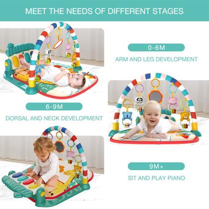 Imagem de Tapete de brincar Musical Baby Gym Lcasio com piano de 0 a 36 m (verde)