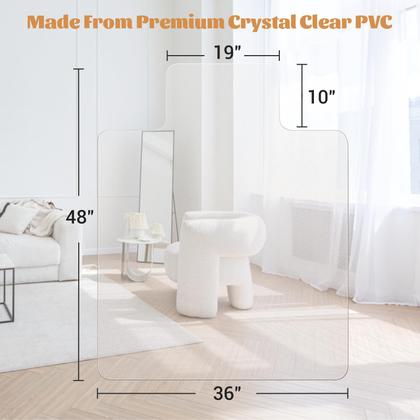 Imagem de Tapete de cadeira de escritório KMAT Easy Glide para piso de madeira 90x120cm