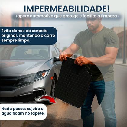 Imagem de Tapete De Carro Universal Antiderrapante 4 Peças Com Material Resistente e Lavável