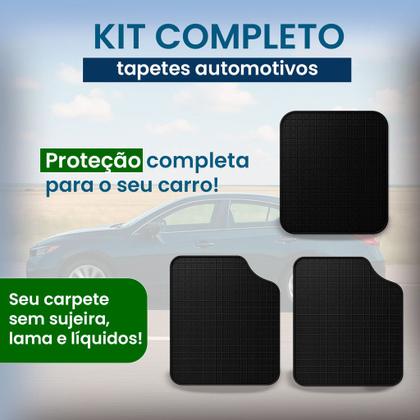 Imagem de Tapete De Carro Universal Antiderrapante 4 Peças Com Material Resistente e Lavável