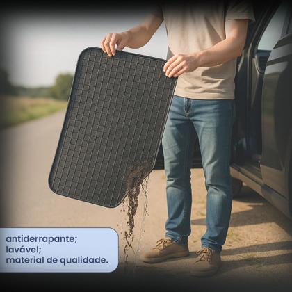 Imagem de Tapete De Carro Universal Antiderrapante 4 Peças Com Material Resistente e Lavável