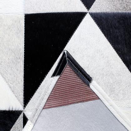 Imagem de Tapete de Couro Capacho de Porta Vizapi Tallinn 0,40mx0,80m Preto, Branco e Cinza