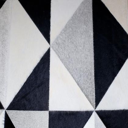 Imagem de Tapete de Couro Capacho de Porta Vizapi Tallinn 0,40mx0,80m Preto, Branco e Cinza