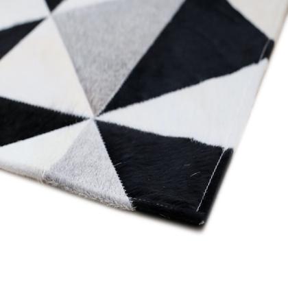 Imagem de Tapete de Couro Capacho de Porta Vizapi Tallinn 0,40mx0,80m Preto, Branco e Cinza